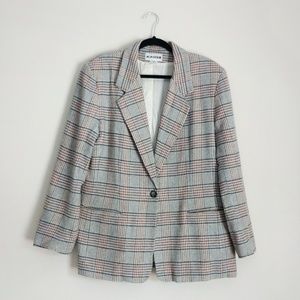 Joan Leslie Light Gray Houndstooth Blazer (EUC)